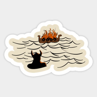 Viking Funeral Sticker